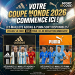 Maillots Coupe du Monde 2026 Adidas et Puma