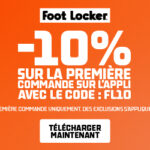 Code Promo Foot Locker : -10% sur l'App (Premier Achat 2026) 21 Promotion Foot Locker -10% de réduction sur premier achat via l'application mobile 2026.