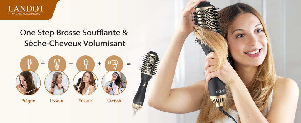 Brosse soufflante LANDOT dorée en promotion fête des mères