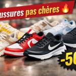 chaussures pas chères sneakers promo -50% économies shopping