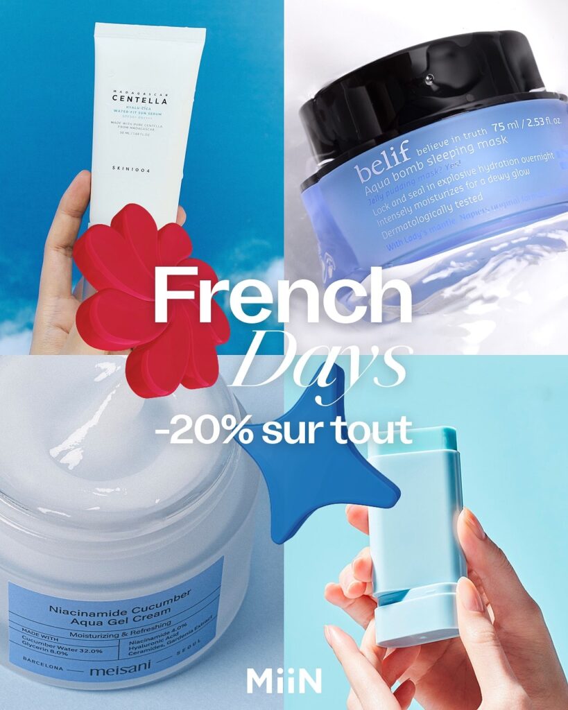 Promo French Days MiiN Cosmetics 2026 : -20% sur la Skincare Coréenne