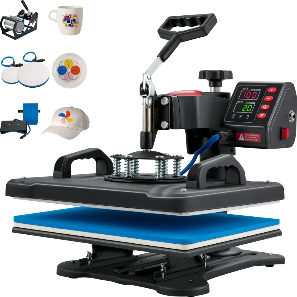 Presse à Chaud Vevor 5 en 1 machine de sublimation textile 30x38 cm