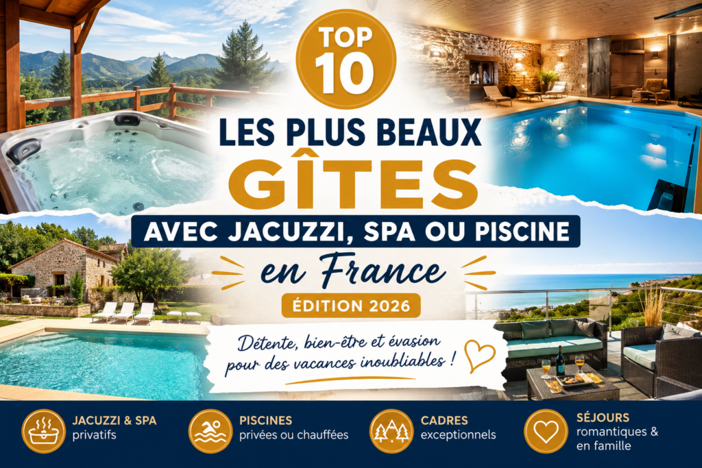 Les 10 plus beaux gîtes avec jacuzzi, spa ou piscine en France en 2026
