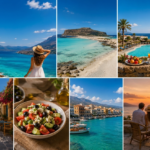 Crète 2026 : découvrez le séjour parfait pour des vacances de rêve au soleil ☀️ 10 Collage de photos de vacances en Crète avec plages paradisiaques, gastronomie méditerranéenne, villages typiques et coucher de soleil pour un voyage pas cher