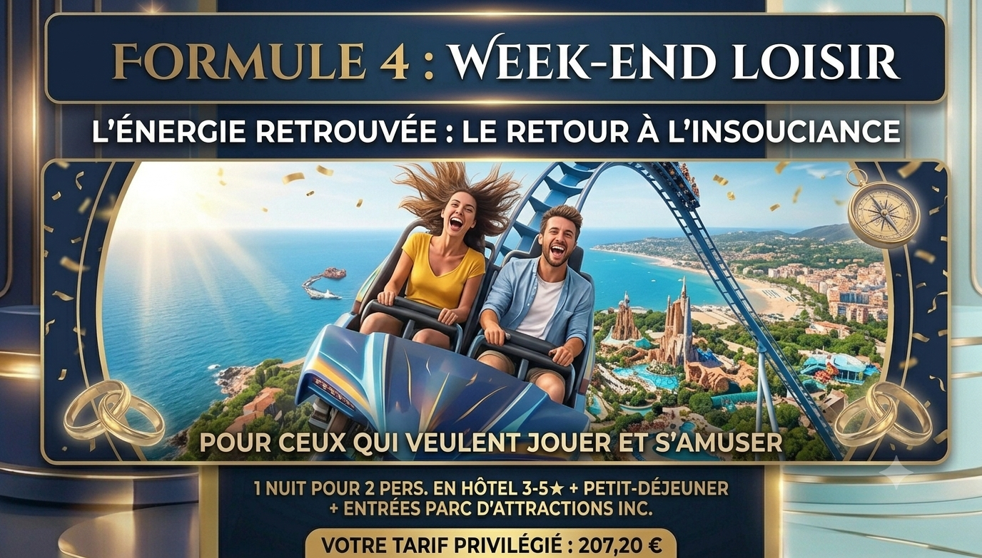Formule 4 Énergie Retrouvée avec le bon plan Weekendesk loisir et parcs d'attractions